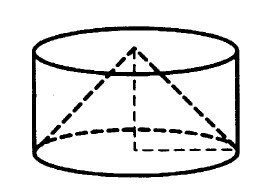 Решение № 171 Цилиндр и конус имеют общие основание и высоту. Высота цилиндра равна радиусу основания.