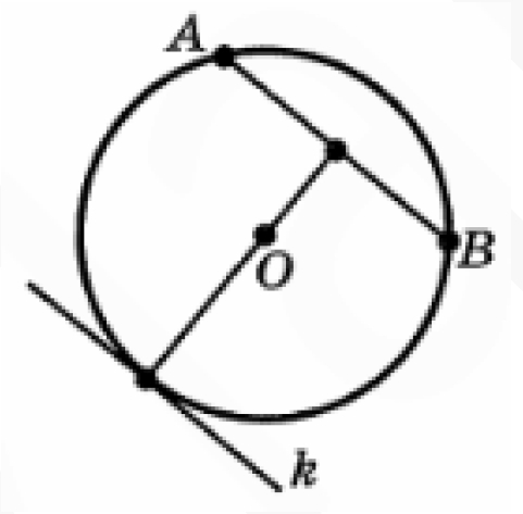 Решение №554 Радиус окружности с центром в точке О равен 13 см, длина хорды АВ равна 24 см.