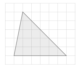 Найдите площадь треугольника, изображенного на клетчатой бумаге с размером клетки 1 см × 1 см