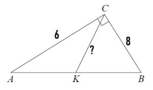 В прямоугольном треугольнике ABC с прямым углом C известны катеты: AC = 6 , BC = 8.