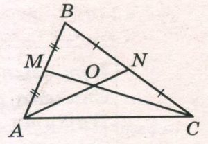 Точки М и N являются серединами сторон АВ и ВС треугольника АBС соответственно.