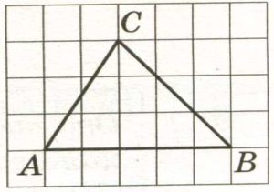 На клетчатой бумаге с размером клетки 1х1 изображён треугольник АВС.
