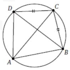 Четырёхугольник ABCD вписан в окружность, причём BC = CD. Известно, что угол ADC = 93º.