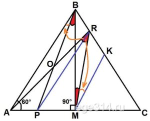 Точка M – середина стороны AC равностороннего треугольника ABC.