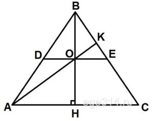 В правильном треугольнике АВС проведена средняя линия DE параллельно АС.