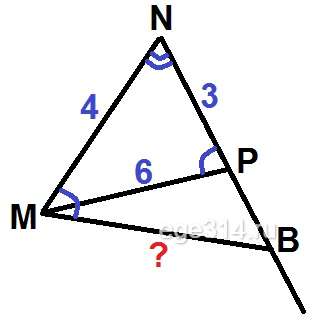 Решение №1407 Известны длины сторон треугольника MNP: MN = 4, NP = 3, MP = 6.