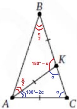 Решение №1513 На боковой стороне CB равнобедренного (AB = BC) треугольника ABC выбрана точка K.