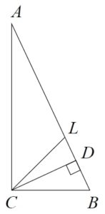 В прямоугольном треугольнике ABC с гипотенузой AB провели высоту CD и биссектрису CL.