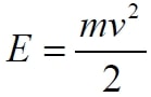 Кинетическая энергия E (в Дж) груза вычисляется по формуле