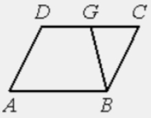 Площадь параллелограмма 𝐴𝐵𝐶𝐷 равна 132. Точка 𝐺− середина стороны 𝐶𝐷.