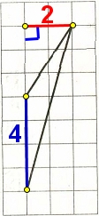 Решение №2317 На клетчатой бумаге с размером клетки 1×1 изображён треугольник.