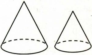 Даны два конуса. Радиус основания и высота первого конуса равны соответственно 3 и 6, а второго – 2 и 5.