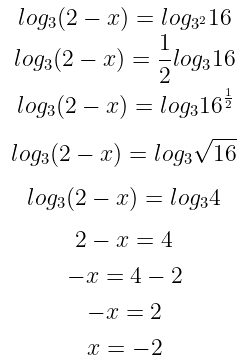 Решение №982 Найдите корень уравнения lоg3 (2 – х) = log9 16.