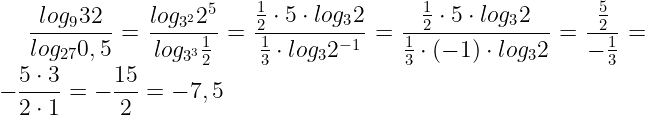 Решение №937 Найдите значение выражения log9 32/ log27 0,5