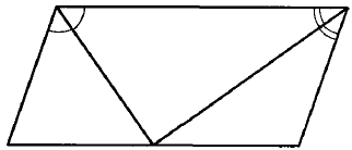 Точка пересечения биссектрис двух углов параллелограмма, прилежащих к одной стороне, принадлежит противоположной стороне.
