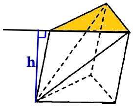От треугольной призмы, объём которой равен 120, отсечена треугольная пирамида плоскостью