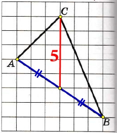 На клетчатой бумаге с размером клетки 1 x 1 изображён треугольник АВС.