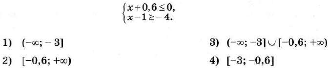 Решение №905 Укажите решение системы неравенств х+0,6<=0 x-1>=-4