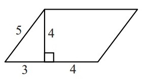 Решение №2884 Найдите площадь параллелограмма, изображённого на рисунке.