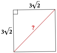Сторона квадрата равна 3√2. Найдите диагональ этого квадрата.