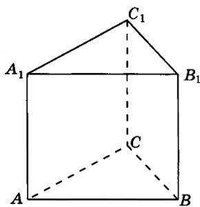 В правильной треугольной призме АВСА1В1С1, все рёбра которой равны 2, найдите угол между прямыми BB1 и АС1.