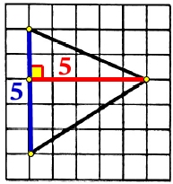 На клетчатой бумаге с размером клетки 1x1 изображён треугольник.
