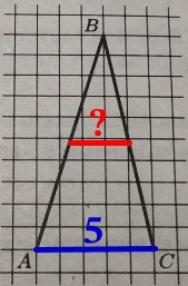 Найдите длину его средней линии, параллельной стороне АС.