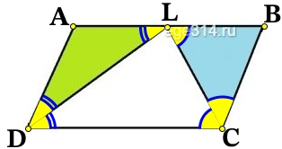 Биссектрисы углов С и D параллелограмма ABCD пересекаются в точке L, лежащей на стороне AB.