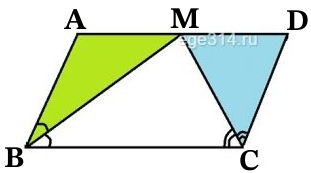 Биссектрисы углов B и C параллелограмма ABCD пересекаются в точке M, лежащей на стороне AD.