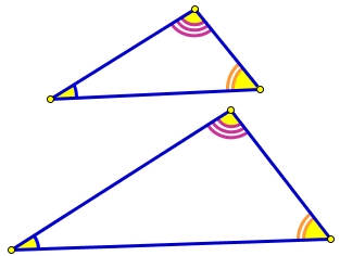Если три угла одного треугольника равны соответственно трём углам другого треугольника, то такие треугольники равны.