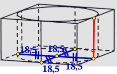 Прямоугольный параллелепипед описан около цилиндра, радиус основания которого равен 18,5.