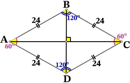 В параллелограмме ABCD диагонали перпендикулярны.