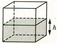 Вода в сосуде, имеющем форму правильной четырёхугольной призмы, находится на уровне h = 45 см.