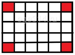 Клетки таблицы 6х5 раскрашены в чёрный и белый цвета так, что получилось 26 пар соседних клеток разного цвета и 6 пар соседних клеток чёрного цвета.