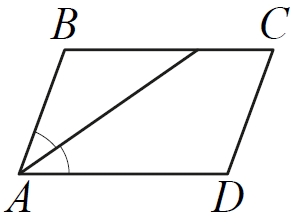 Найдите острый угол параллелограмма ABCD, если биссектриса угла A образует со стороной BC угол, равный 15°.