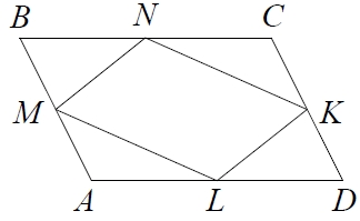 Площадь параллелограмма ABCD равна 26.