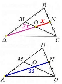 Точки М и N являются серединами сторон АВ и ВС треугольника АBС соответственно.