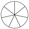 На рисунке показано, как выглядит колесо с 7 спицами.