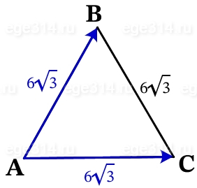 Решение №4178 Сторона равностороннего треугольника ABC равна 6√3.