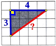 На клетчатой бумаге с размером клетки 1х1 изображён прямоугольный треугольник. Найдите длину его гипотенузы.