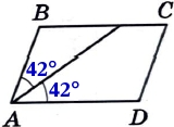 Найдите тупой угол параллелограмма ABCD, если биссектриса угла A образует со стороной BC угол, равный 42°.