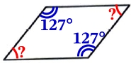 Один из углов параллелограмма равен 127°.