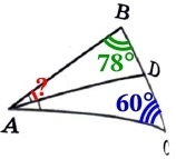 В треугольнике ABC известно, что ∠BCA = 60∘, ∠ABC = 78∘