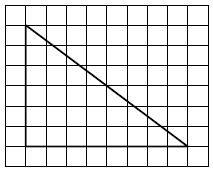 На клетчатой бумаге с размером клетки 1×1 изображён прямоугольный треугольник.