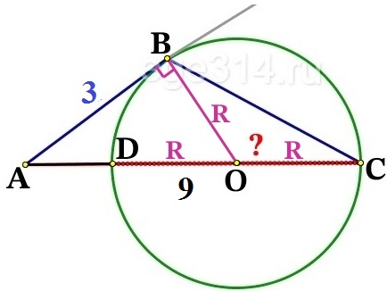 Решение №4570 Окружность с центром на стороне AC треугольника ABC проходит через вершину C и касается прямой AB в точке B.