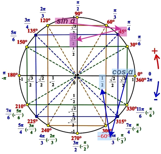 Вычислите: cos(–60º) + sin245º. Вычислите: cos(–60º) + sin245º.