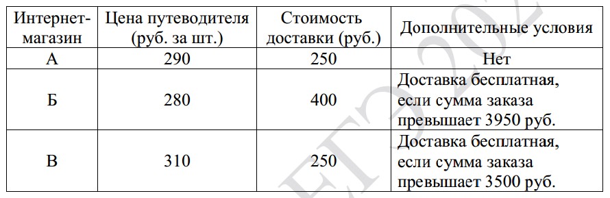 Для группы иностранных гостей требуется купить 13 путеводителей Для группы иностранных гостей требуется купить 13 путеводителей