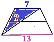 Основания трапеции равны 7 и 13. Основания трапеции равны 7 и 13.