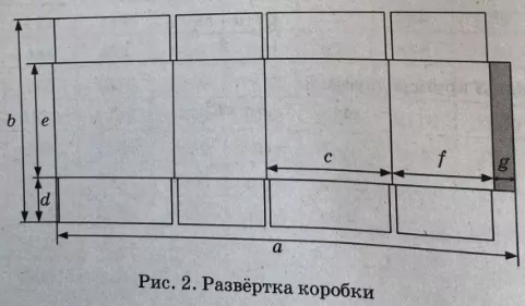 На рисунке 2 изображена развёртка коробки.