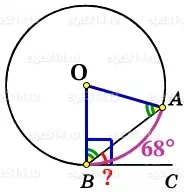 На окружности отмечены точки A и B так, что меньшая дуга AB равна 68°. На окружности отмечены точки A и B так, что меньшая дуга AB равна 68°.